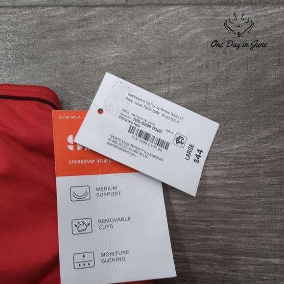 Sports Illustrated Racer Back Cross Front Bikini Top Size L - Picture 2 of 4